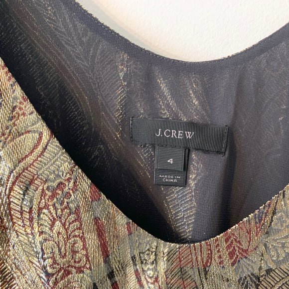 J. Crew Metallic Print Tank Top Size 4 - Picture 2 of 3
